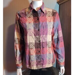 Vintage 90s Alfred Dunner Patchwork Floral Button Shirt Grannycore Cottagecore